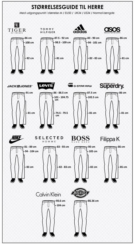 dickies bukser størrelsesguide